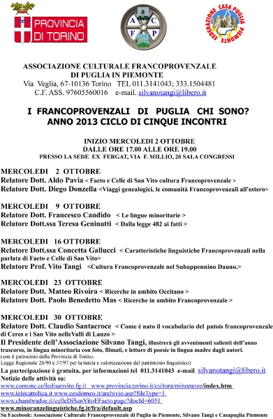 I Francoprovenzali di puglia chi sono?