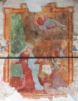 Annunciazione - facciata della Cappella di S. Pietro di Macra Annunciazione - facciata della Cappella di S. Pietro di Macra