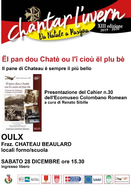 Ël pan dou Chatè ou l'î cioù ël plu bè - Sabato 28 dicembre 2019 a Oulx Ël pan dou Chatè ou l'î cioù ël plu bè - Sabato 28 dicembre 2019 a Oulx