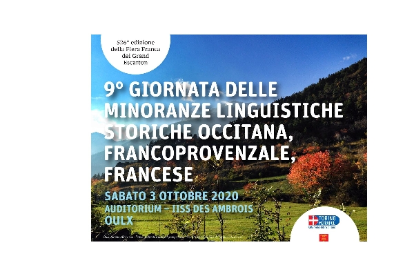 IX Giornata delle Minoranze Linguistiche Storiche il 3 ottobre nell’ambito della 526° edizione della Fiera Franca di Oulx