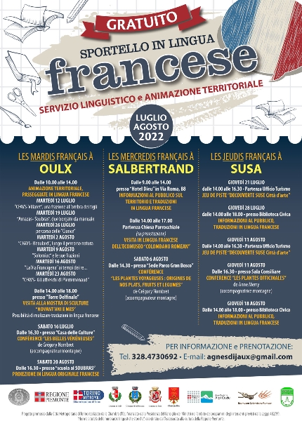 Sportello in Lingua Francese - Luglio, agosto 2022